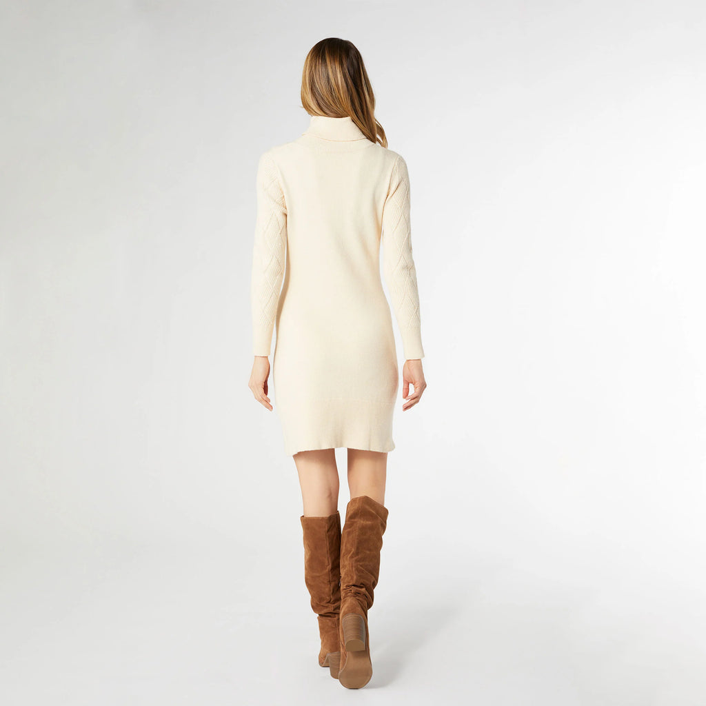 Cream Catalina Roll Neck Sweater Dress Bella Chic Home and Gift Cream Catalina Roll Neck Sweater Dress Bella Chic Home and Gift