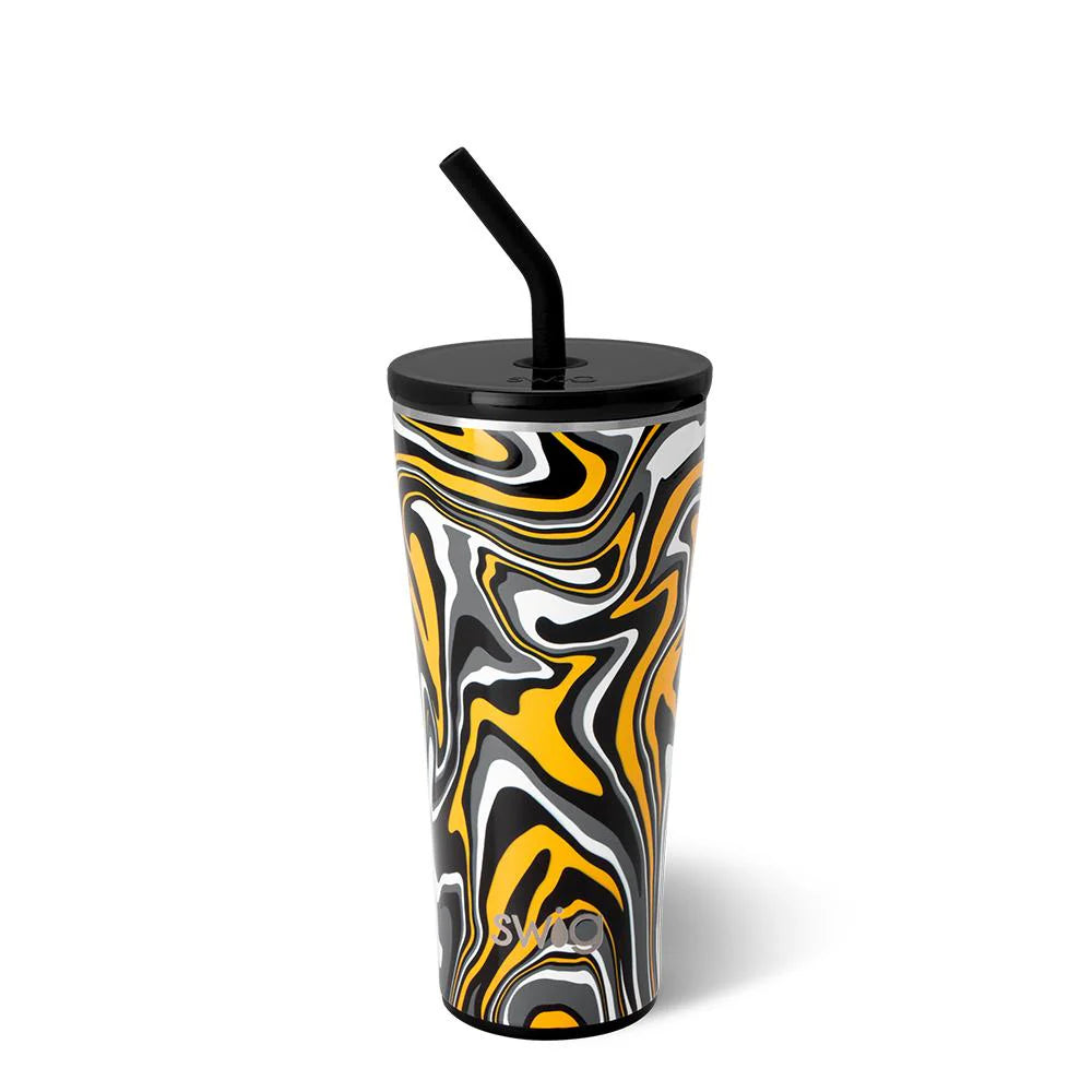 Fanzone Black + Yellow Straw Tumbler (32 oz.) – Bella Chic Home and Gift