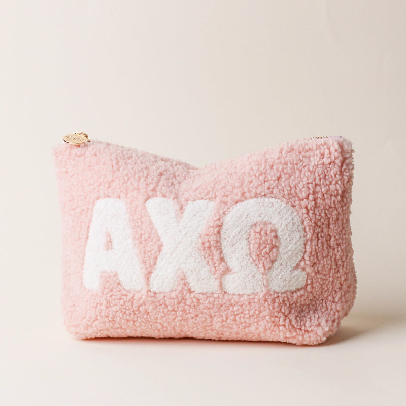 Alpha Chi Omega Blush Teddy Letter Pouch