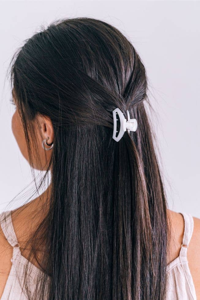 Open Coconut White Tiny Hair Clip