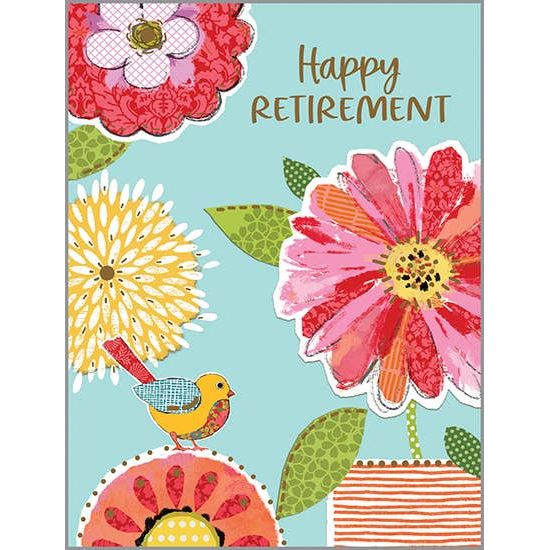 Retirement Greeting Card - Birds and Blooms