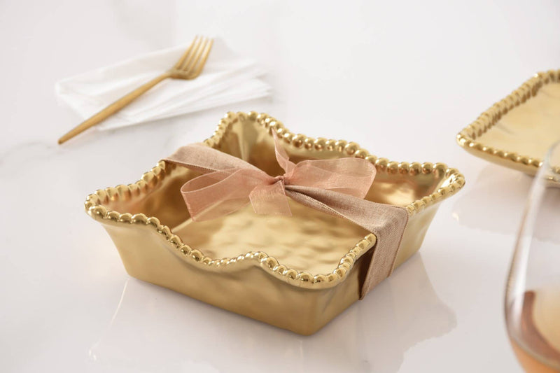 Cocktail Napkin Holder - Matte Gold-Toned