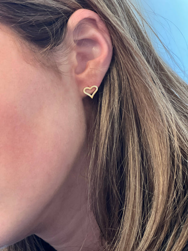 Gold Heart Earrings Hypoallergenic