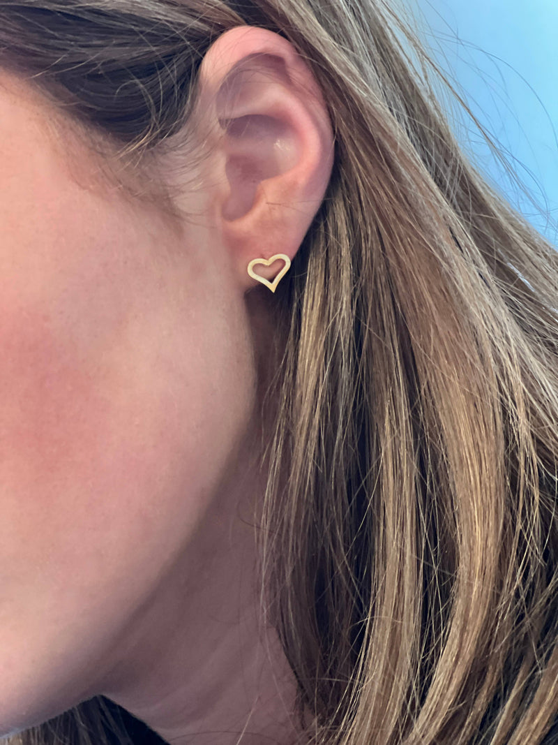 Gold Heart Earrings Hypoallergenic
