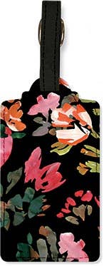 Luggage Tag Hazy Florals Black
