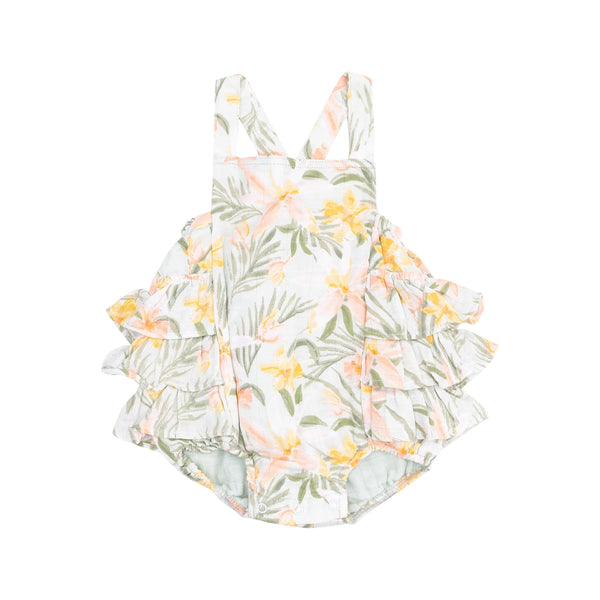 Island Floral Ruffle Sunsuit