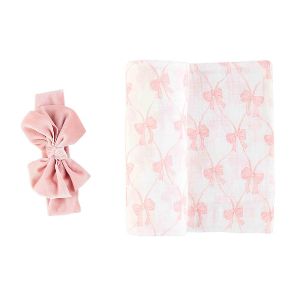 Bow Swaddle & Headband Set