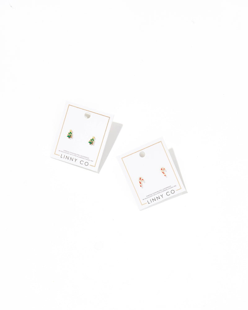 Screwback Stud Earrings - Peppermint Twist