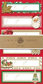 Christmas/Holiday Gift Tags Traditional 3D Sticker Labels