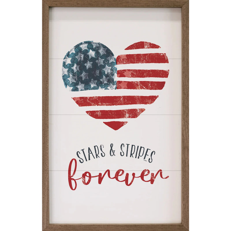 5 x 8 Stars and Stripes Forever Heart White