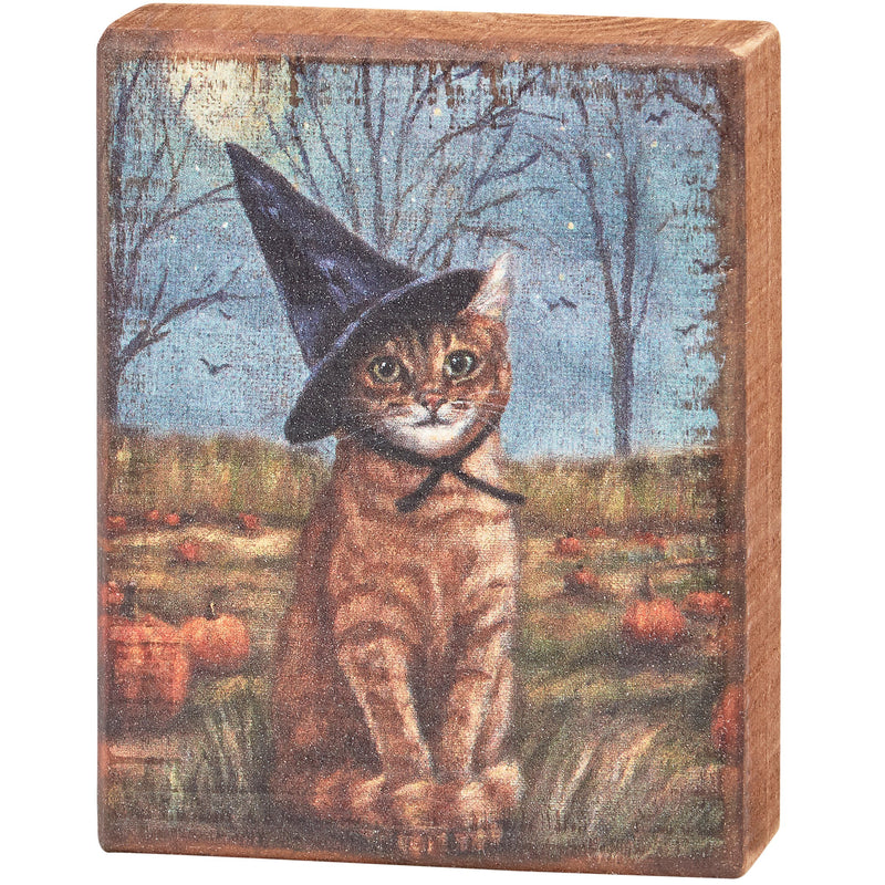 Cat as Witch Block Sign