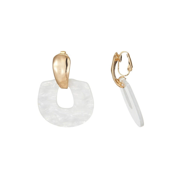 Becca clip earring - White