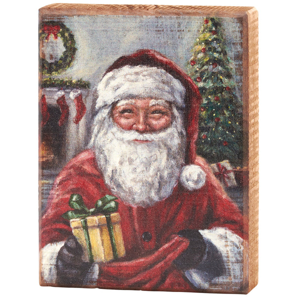 Christmas Eve Santa Block Sign