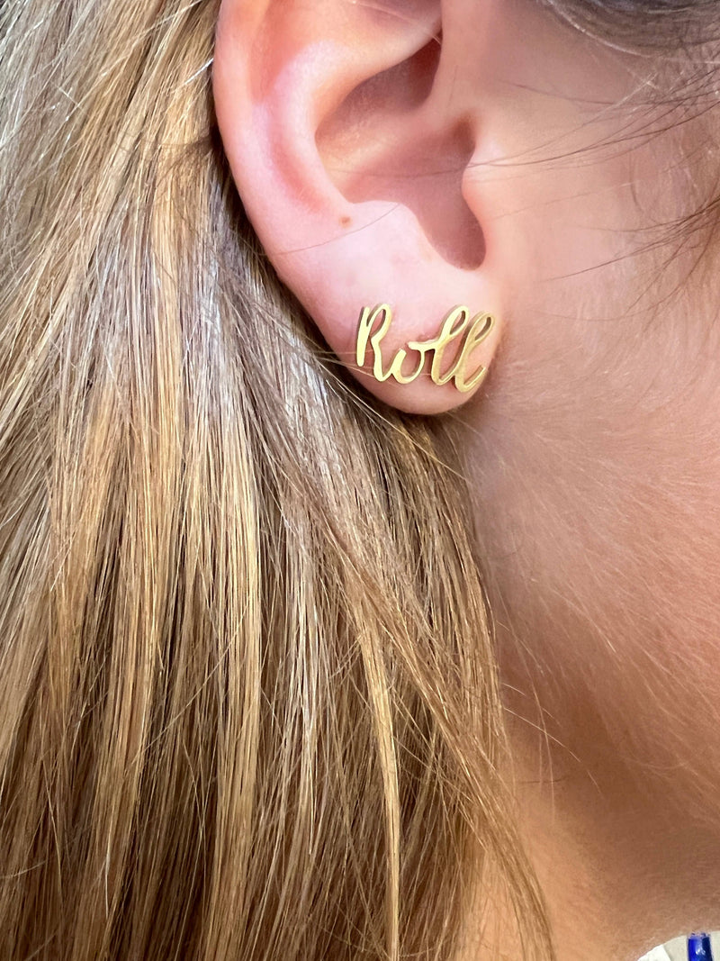 Roll Tide Gold Stud Earrings