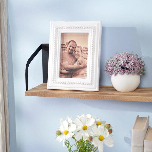 White Beaded Photo Frame - 4 x 6 Rectangle