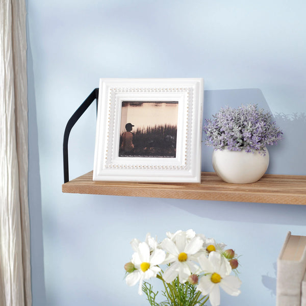 White Beaded Photo Frame - 4 x 4 Square