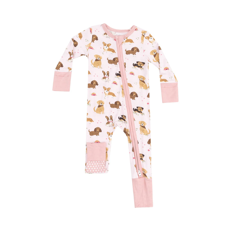 Best Friend Dogs - Pink 2 Way Zipper Romper
