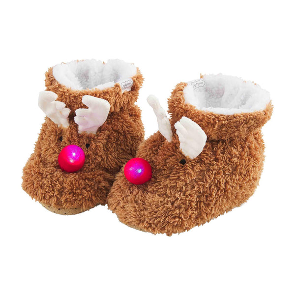 Light Up Reindeer Holiday Slippers