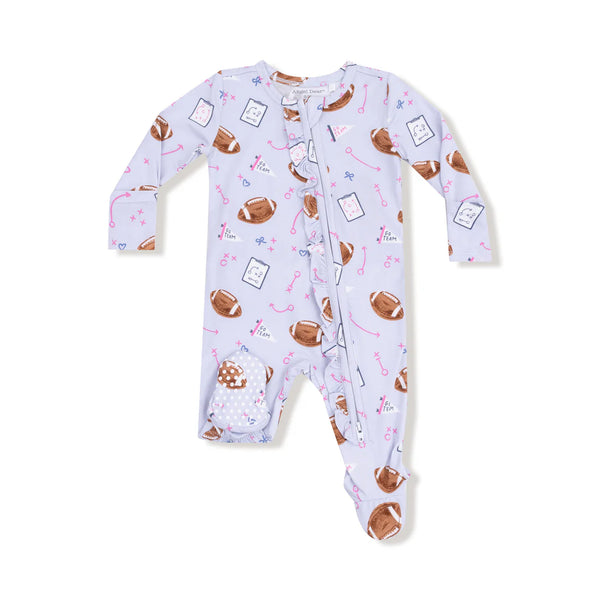 Touchdown Time - Lavender 2 Way Zipper Romper