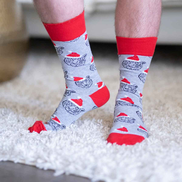 Men's Tiger Santa Socks