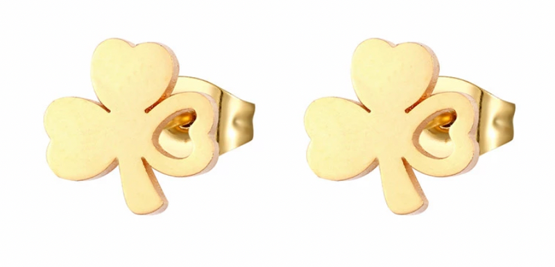 3-Leaf Shamrock Stud Earrings