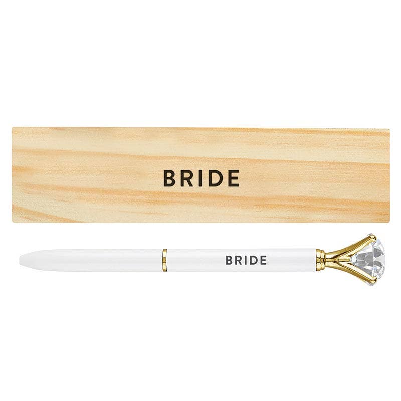 Wood Box with Gem Pen - Bride
