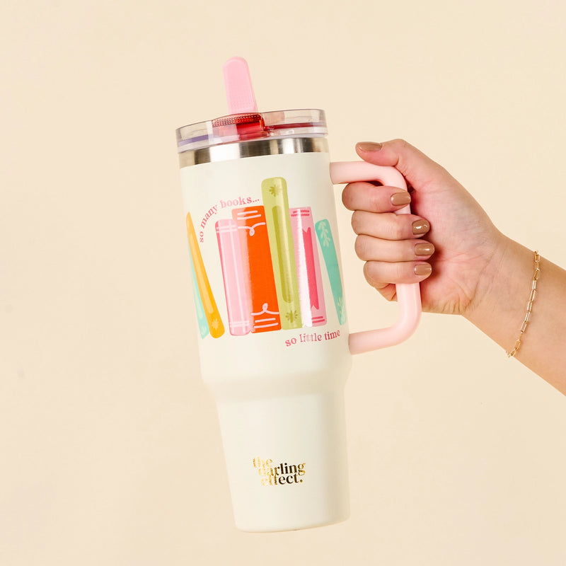 40 oz. Lifestyle Flip Straw Tumbler - So Many Books