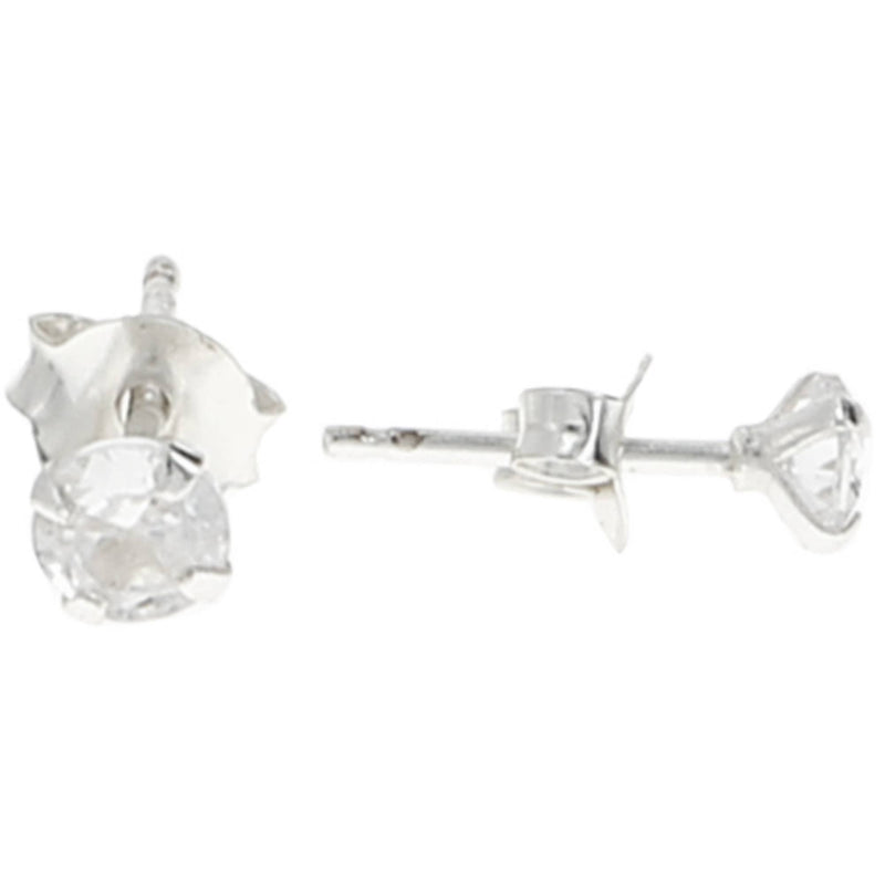 30 - 4mm Sterling Silver Cubic Zirconia Stud Earrings