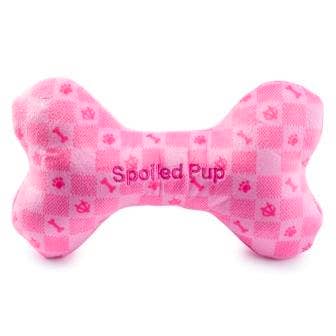 Pink Checker Chewy Vuiton Bone by Haute Diggity Dog: Large