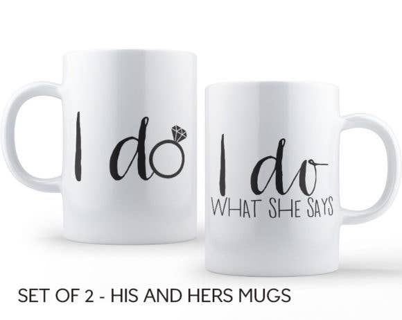 I Do Coffee Mug Set: 15 Ounce Jumbo