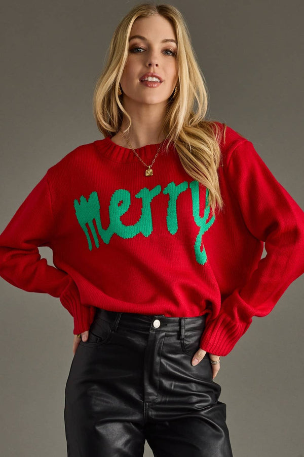 Red & Green Merry Sweater