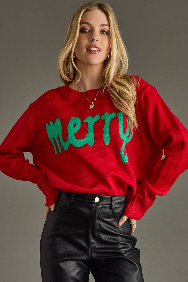 Red & Green Merry Sweater