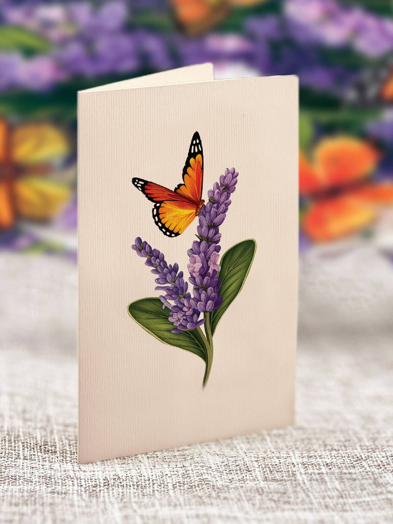 Mini Lavender & Butterflies Pop-up Greeting Cards