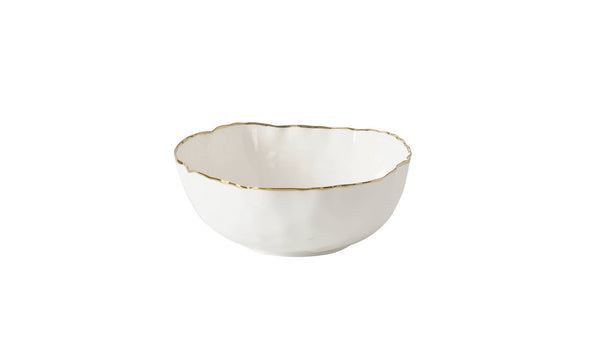 Portofino Medium Bowl - White & Gold