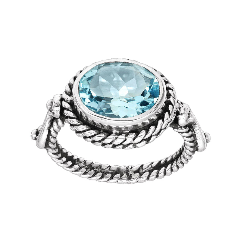 Silpada 'Torrington' Blue Topaz Ring in Silver: Blue / 7