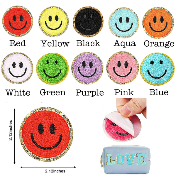 Self Adhesive Chenille Symbol Patches: Red / Heart