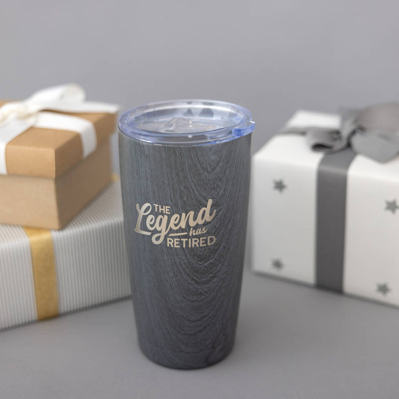 Legend - 20 oz Wood Finish Stainless Steel Travel Tumbler