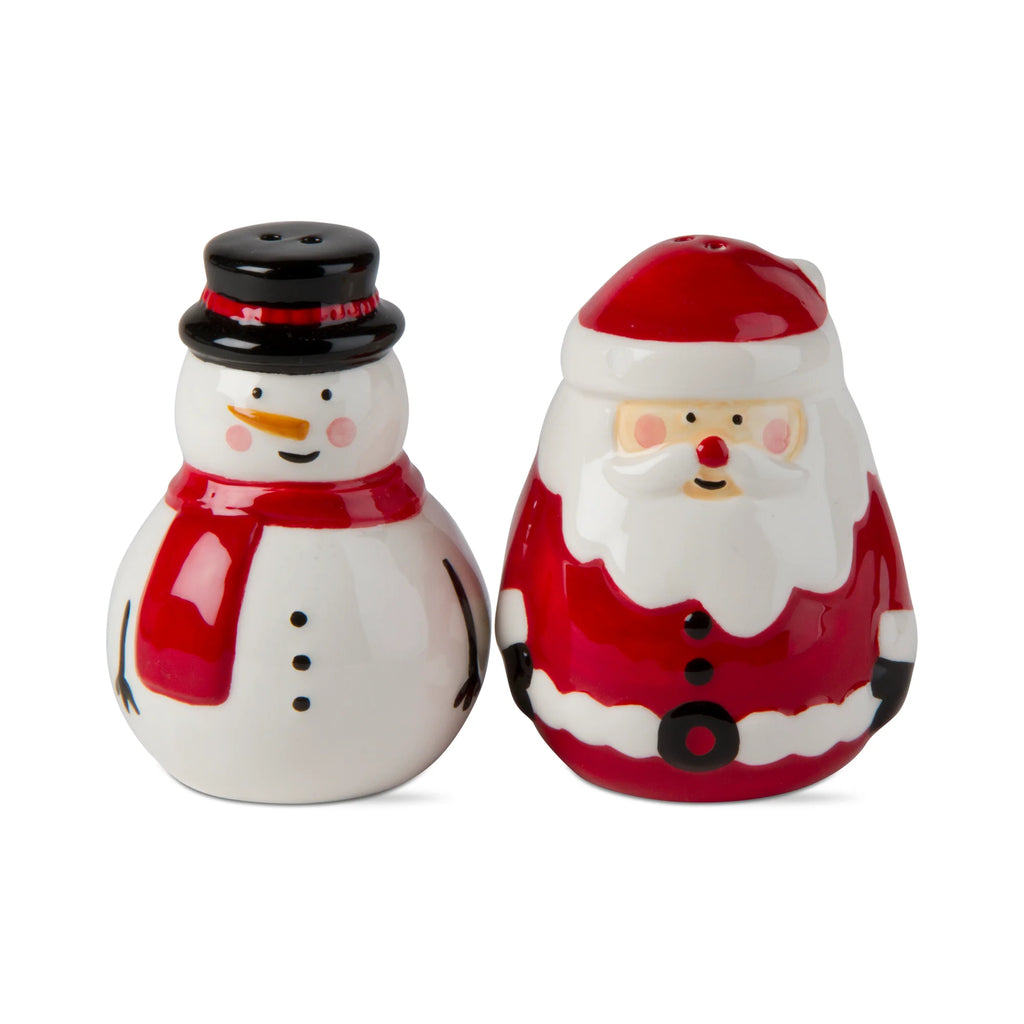 Jolly Santa & Snowman Salt & Pepper Shakers