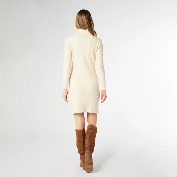 Cream Catalina Roll Neck Sweater Dress