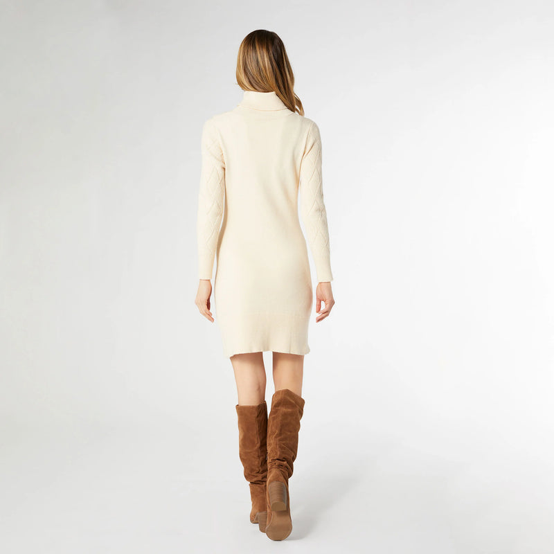 Cream roll neck dress best sale