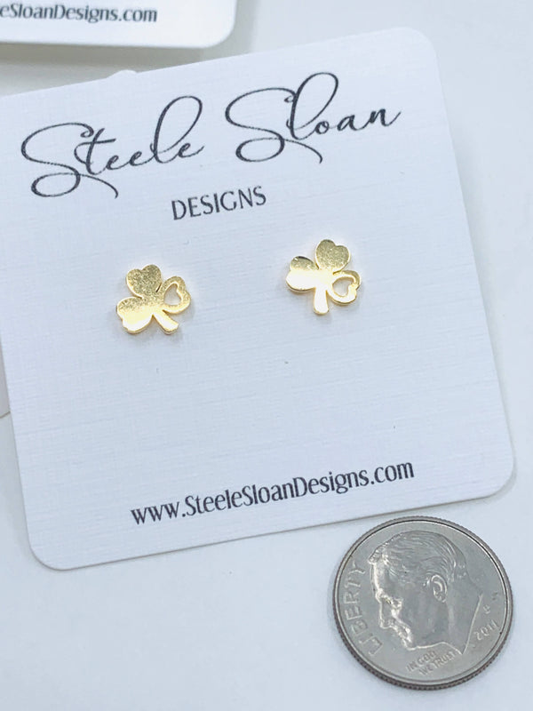 3-Leaf Shamrock Stud Earrings