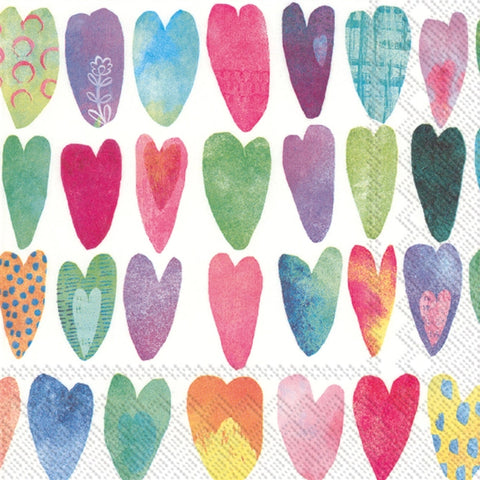 Rainbow Hearts Lunch Napkin - Thumbnail 3