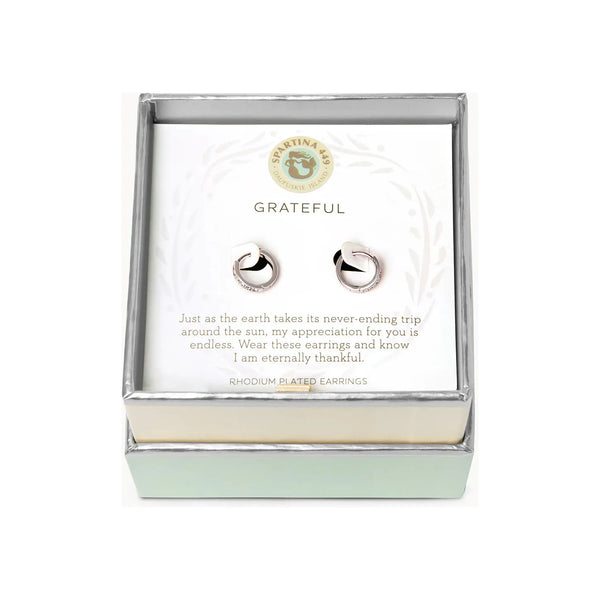 Sea La Vie Grateful Hoop Earrings - Silver