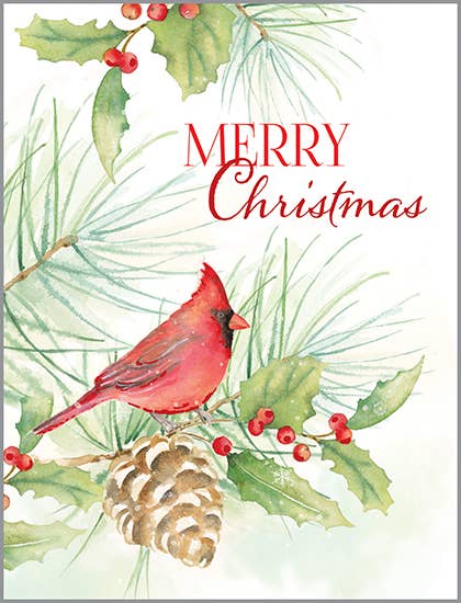 Christmas Greeting Card - Cardinal Bough