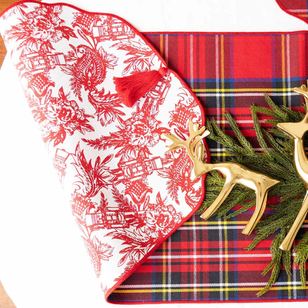 Nutcracker Toile Tassel Table Runner