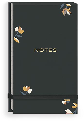 Fabric Notepad Bloomscape Ditsy Charcoal