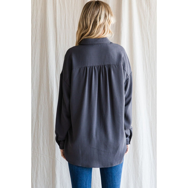 Collared Blouse Charcoal