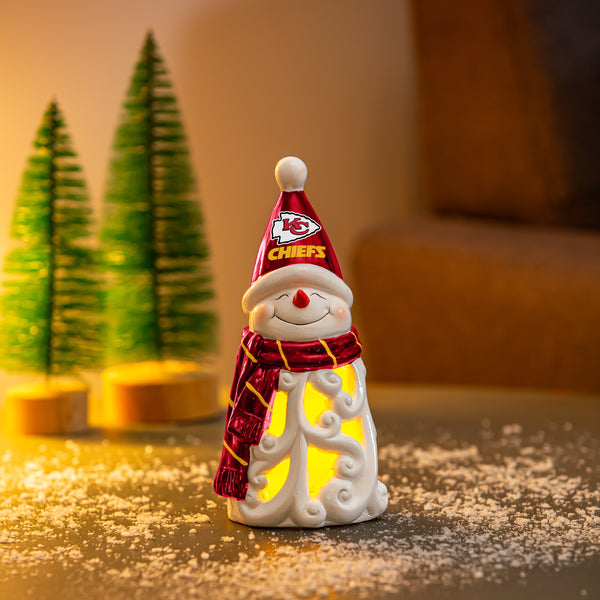Kansas City Chiefs Snowman LED Statuary - 8"