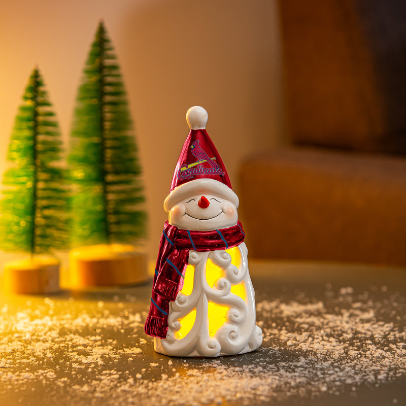 St. Louis Cardinals Snowman LED Statuary - 8"