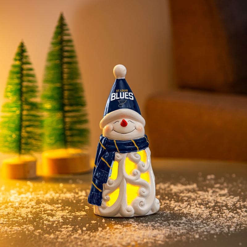 St. Louis Blues Snowman LED Statuary - 8"